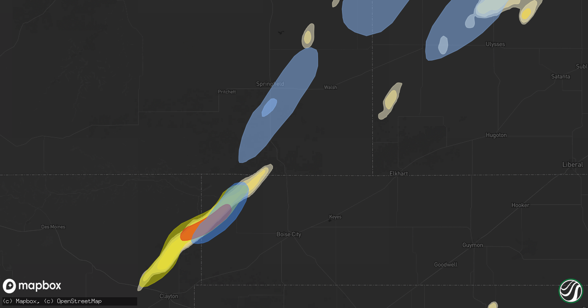 Hail map in Campo, CO on June 30, 2026