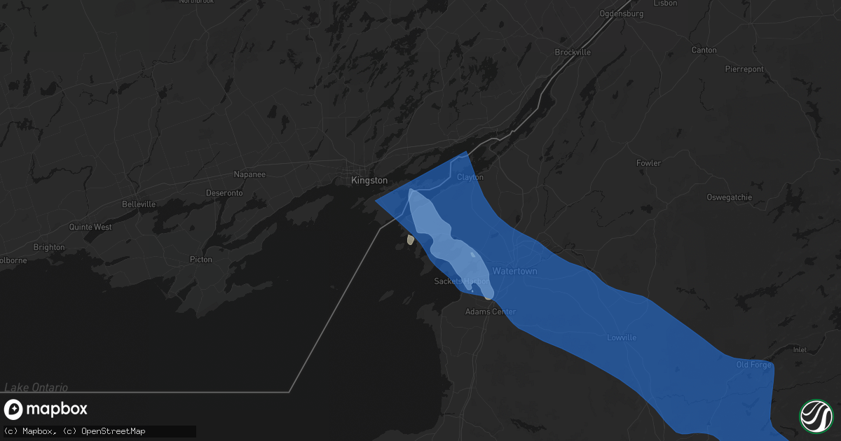 Hail map in Cape Vincent, NY on June 30, 2026
