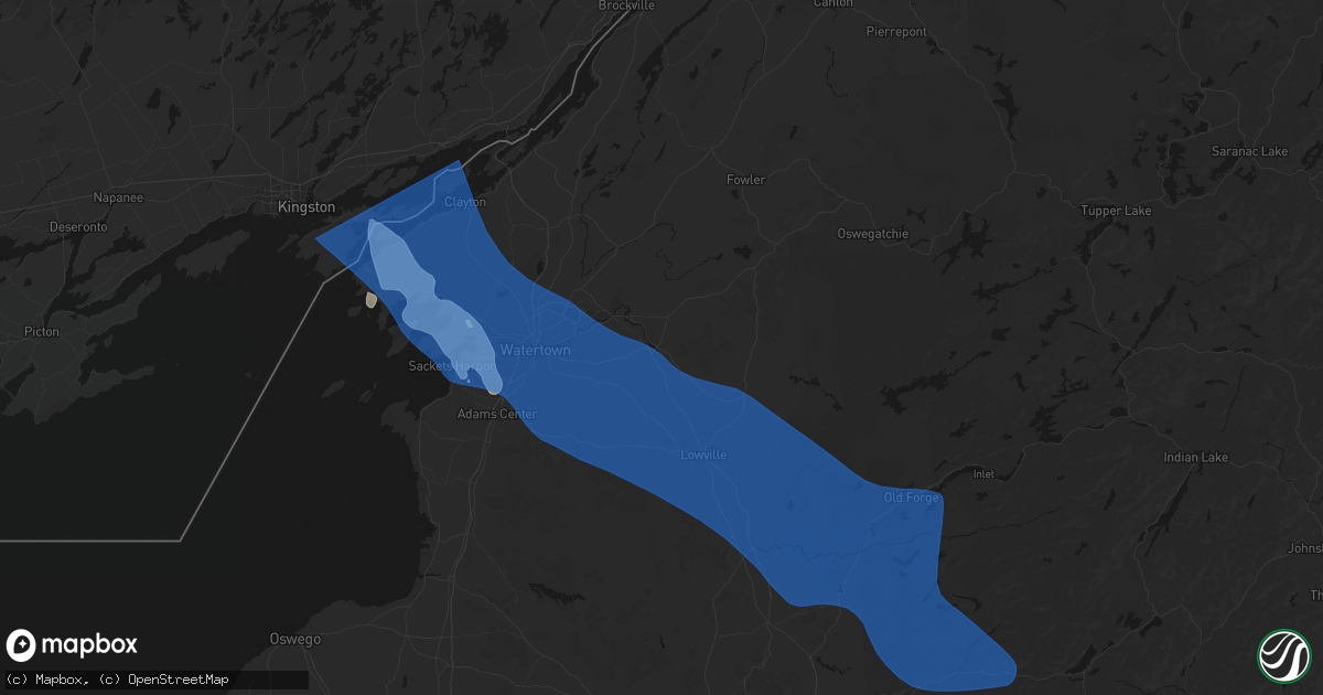 Hail map in Carthage, NY on June 30, 2026