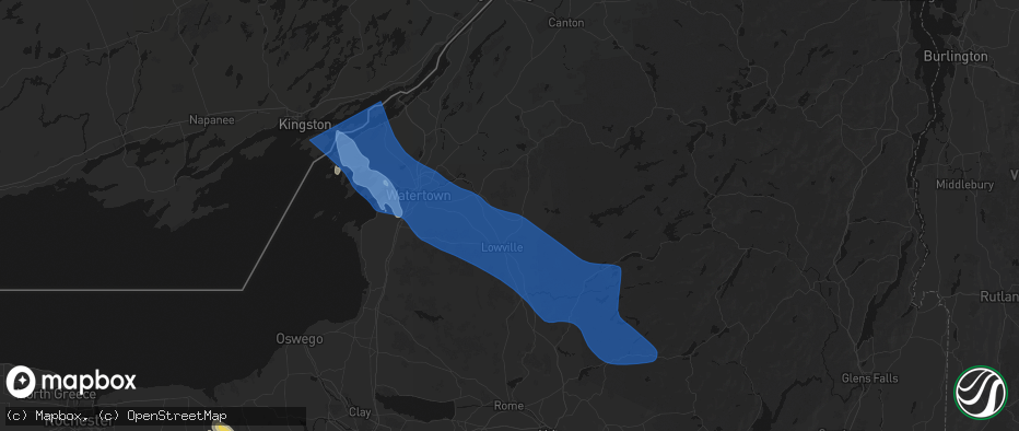 Hail map in Castorland, NY on June 30, 2026