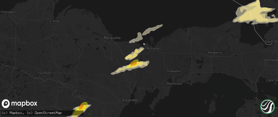 Hail map in Chatham, MI on June 30, 2026
