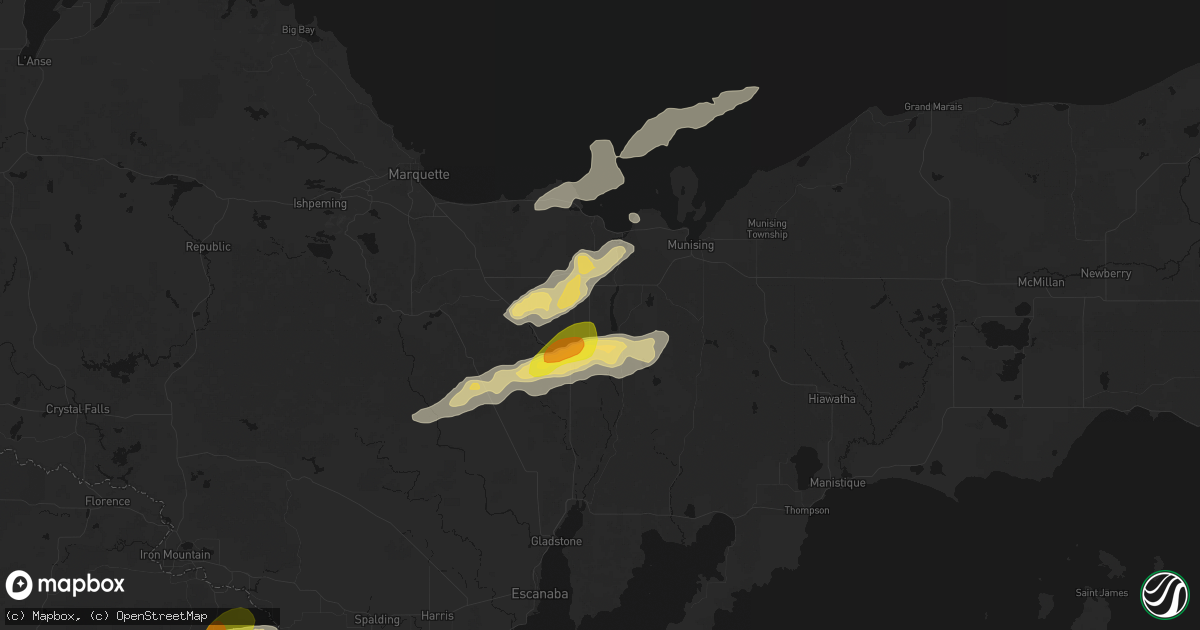 Hail map in Chatham, MI on June 30, 2026