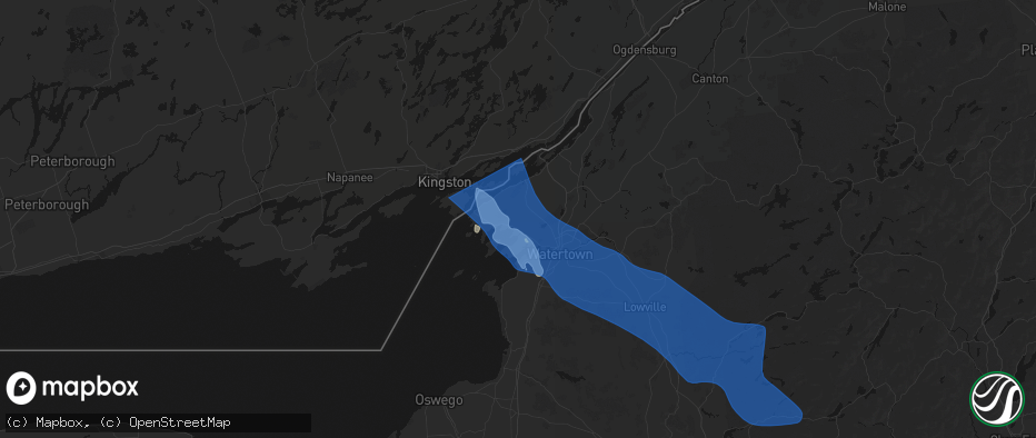 Hail map in Chaumont, NY on June 30, 2026