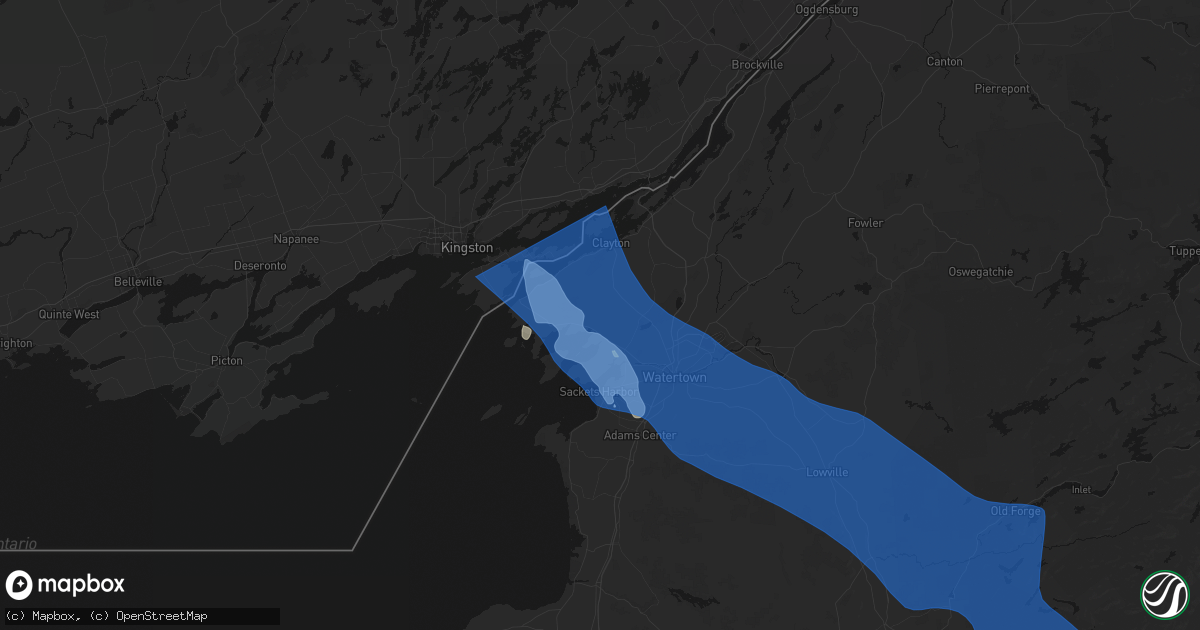 Hail map in Chaumont, NY on June 30, 2026