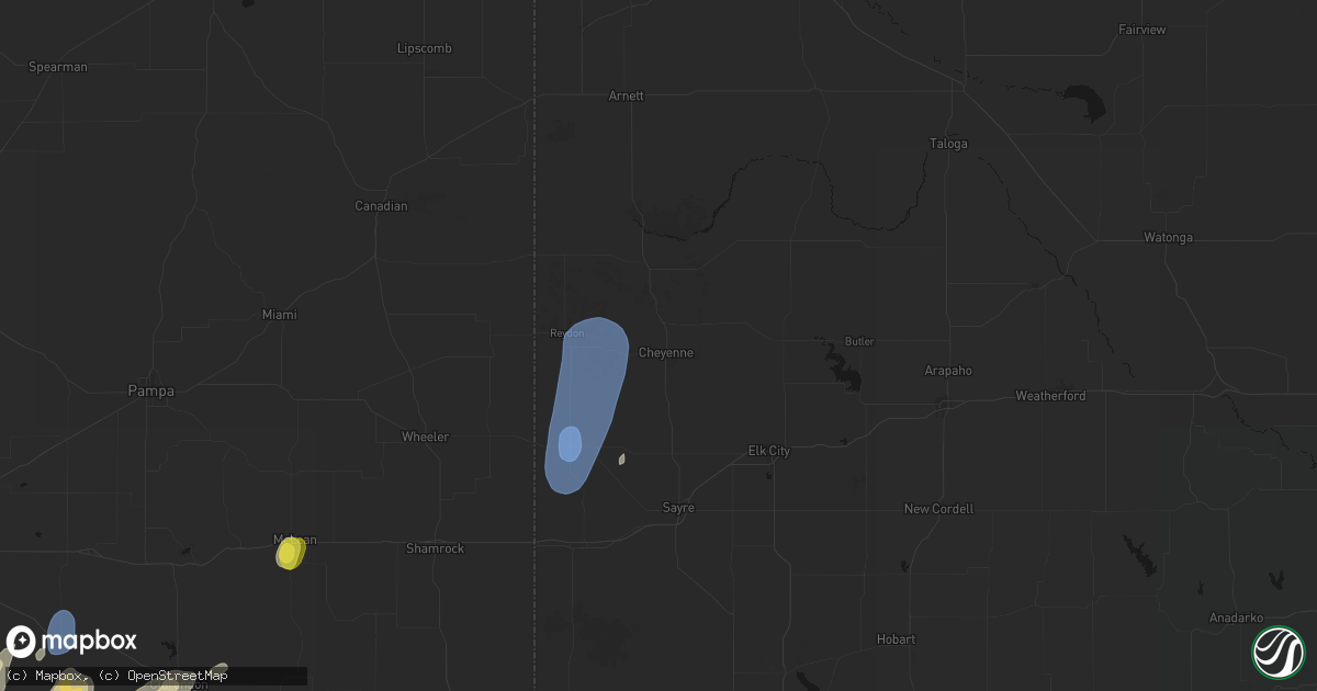 Hail map in Cheyenne, OK on June 30, 2026