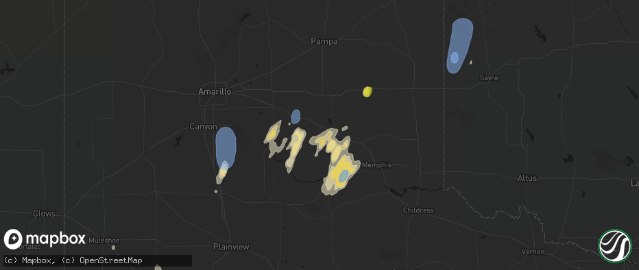 Hail map in Clarendon, TX on June 30, 2026