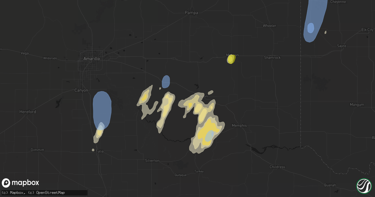 Hail map in Clarendon, TX on June 30, 2026