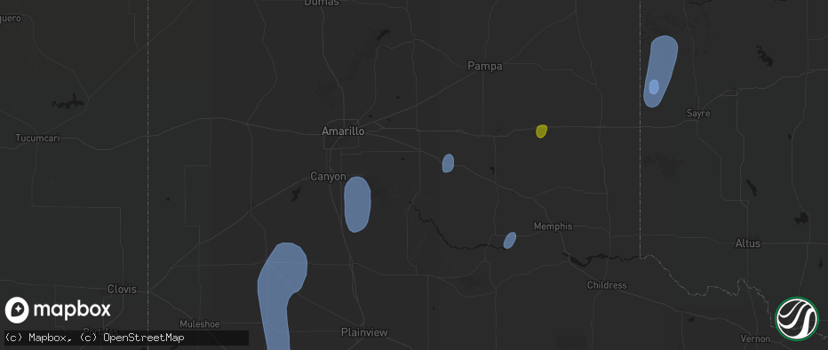 Hail map in Claude, TX on June 30, 2026
