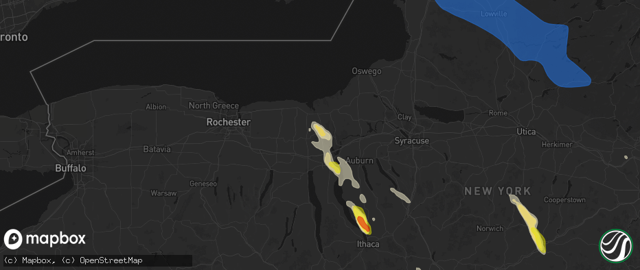Hail map in Clyde, NY on June 30, 2026