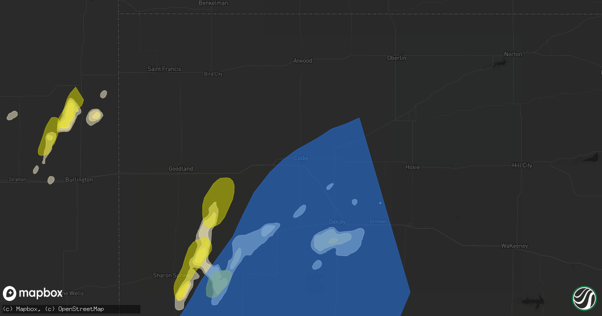Hail map in Colby, KS on June 30, 2026