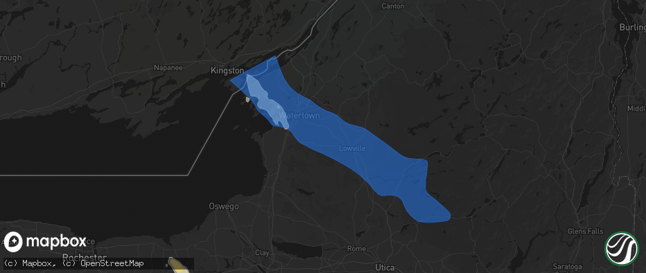 Hail map in Copenhagen, NY on June 30, 2026