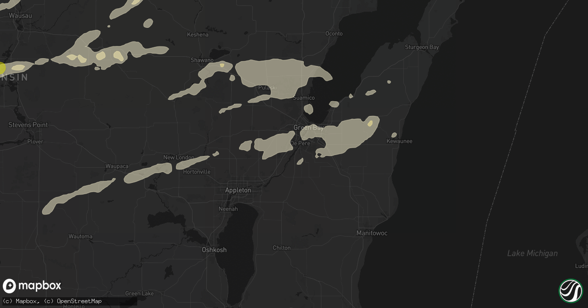 Hail map in De Pere, WI on June 30, 2026