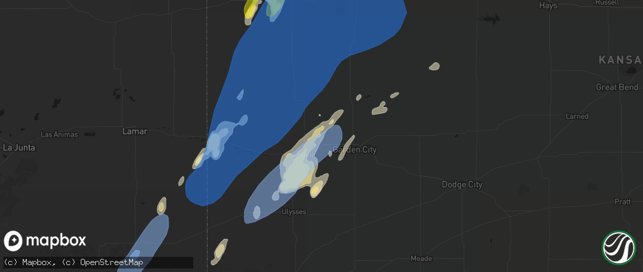 Hail map in Deerfield, KS on June 30, 2026