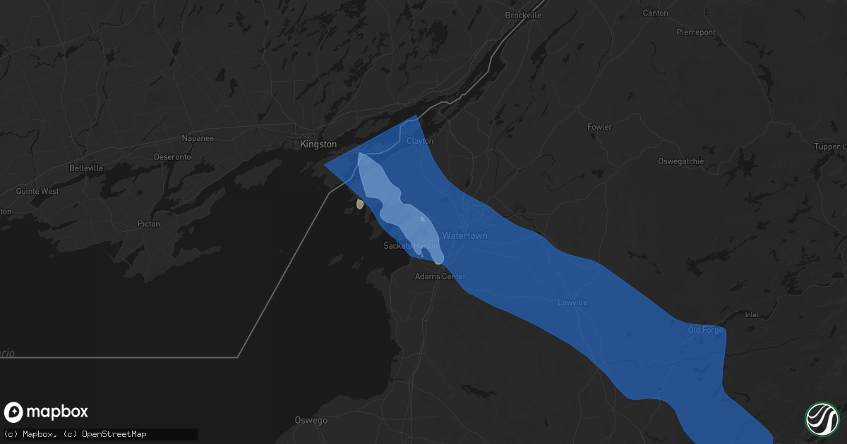 Hail map in Dexter, NY on June 30, 2026