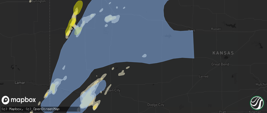 Hail map in Dighton, KS on June 30, 2026