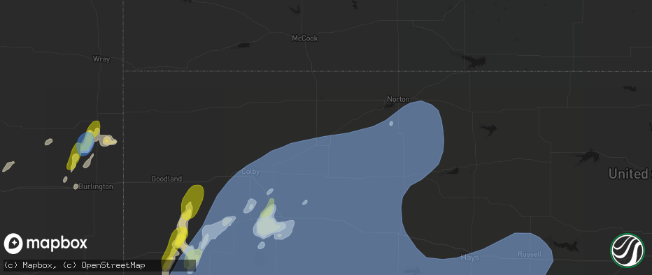 Hail map in Dresden, KS on June 30, 2026