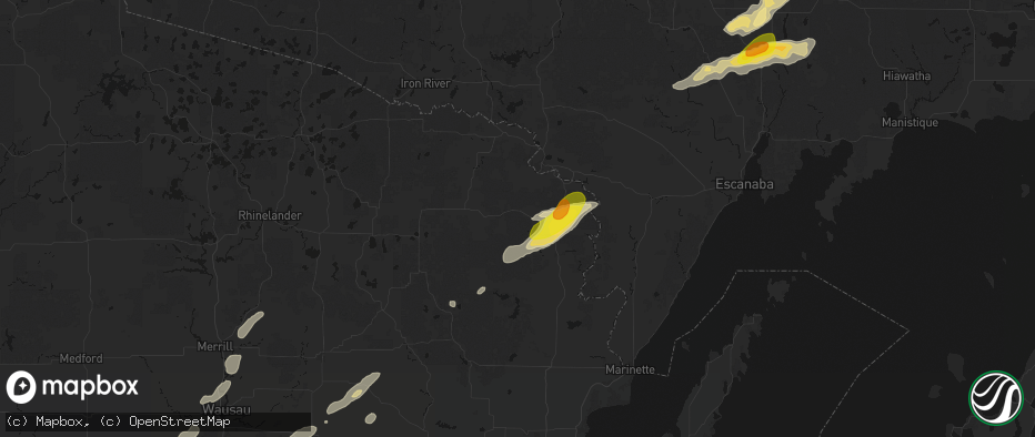 Hail map in Dunbar, WI on June 30, 2026