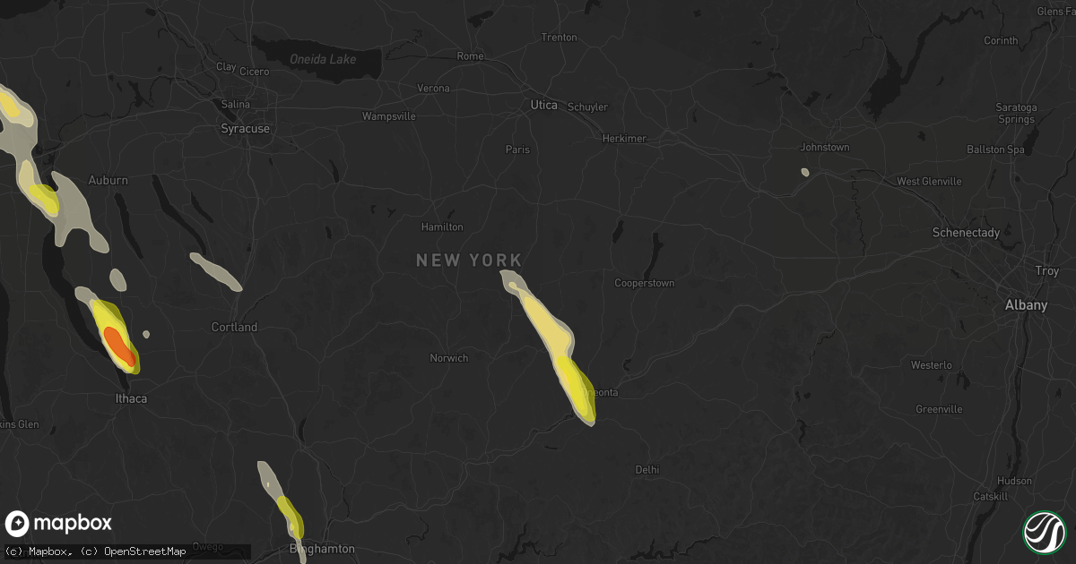 Hail map in Edmeston, NY on June 30, 2026
