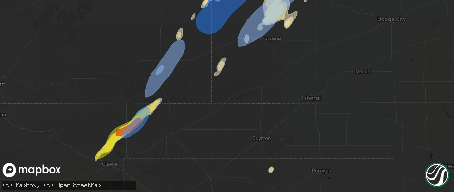 Hail map in Elkhart, KS on June 30, 2026