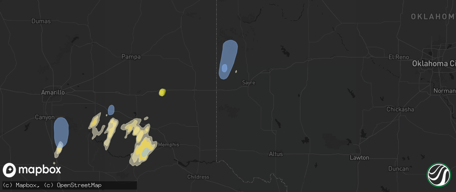 Hail map in Erick, OK on June 30, 2026