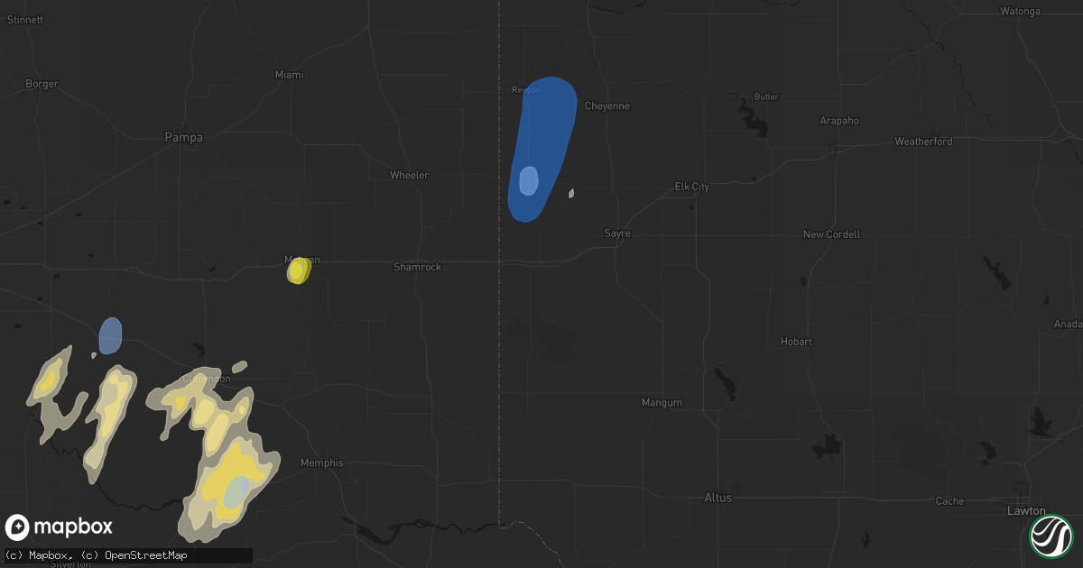 Hail map in Erick, OK on June 30, 2026