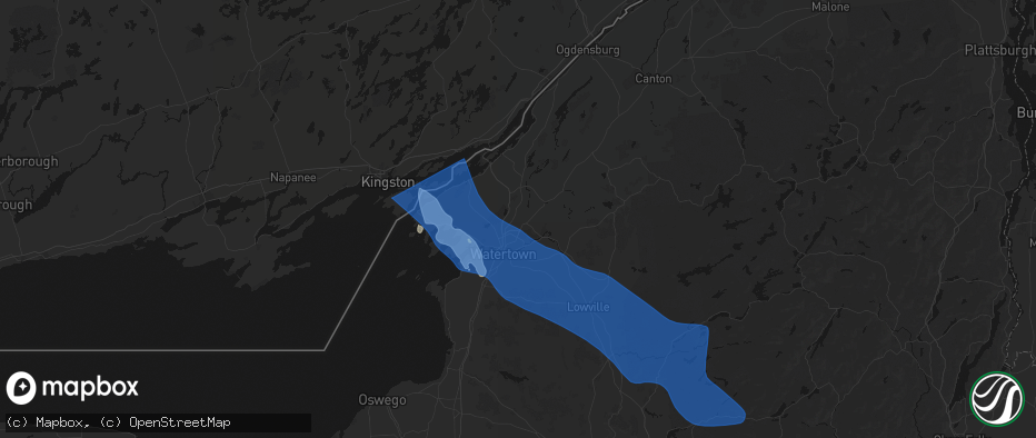 Hail map in Evans Mills, NY on June 30, 2026
