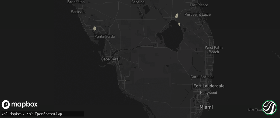 Hail map in Felda, FL on June 30, 2026