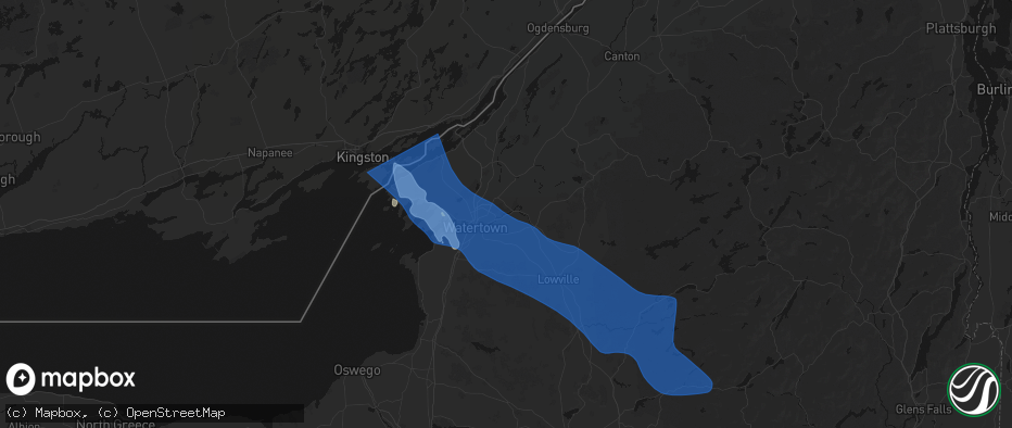 Hail map in Felts Mills, NY on June 30, 2026