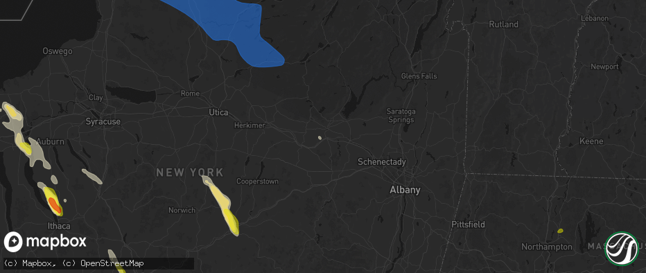 Hail map in Fonda, NY on June 30, 2026