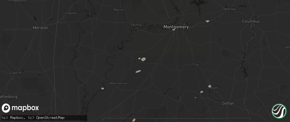 Hail map in Forest Home, AL on June 30, 2026