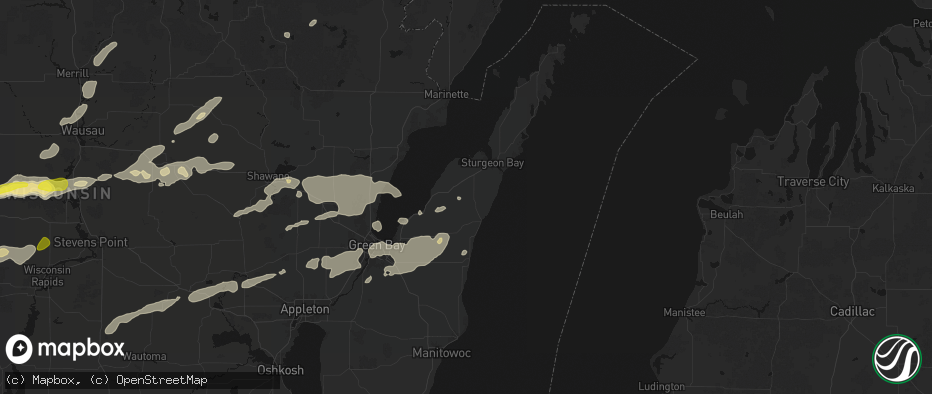 Hail map in Forestville, WI on June 30, 2026