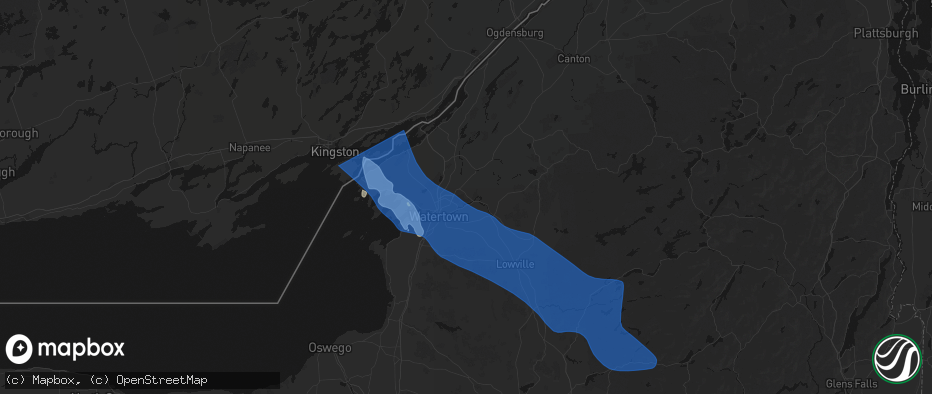 Hail map in Fort Drum, NY on June 30, 2026