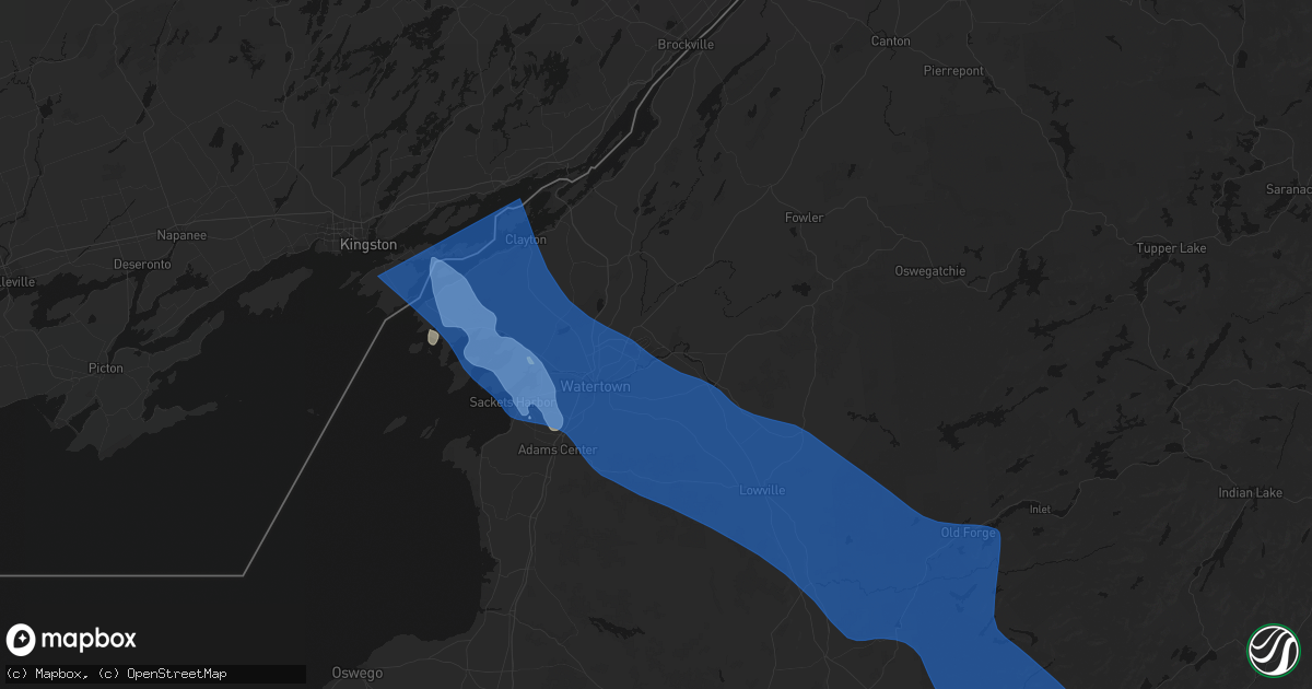 Hail map in Fort Drum, NY on June 30, 2026