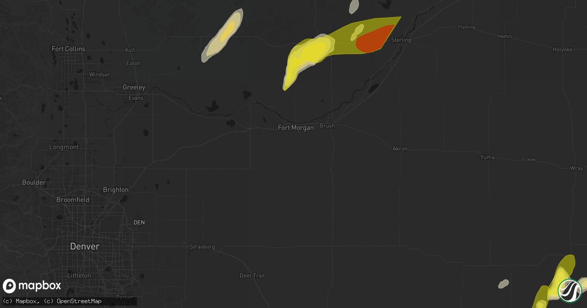 Hail map in Fort Morgan, CO on June 30, 2026