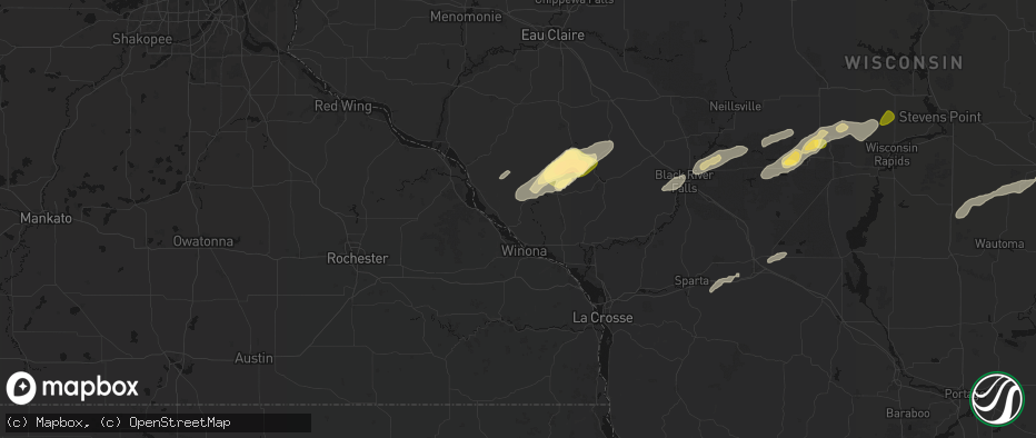 Hail map in Fountain City, WI on June 30, 2026