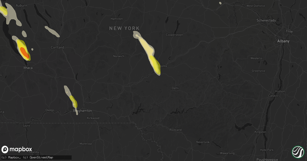 Hail map in Franklin, NY on June 30, 2026