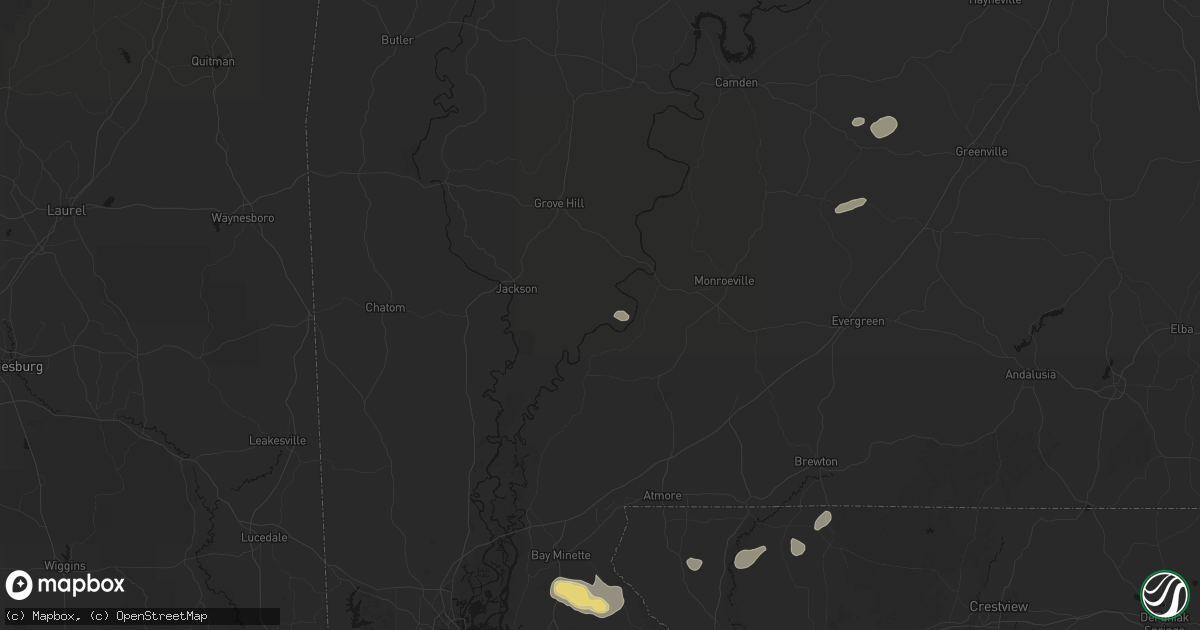 Hail map in Gainestown, AL on June 30, 2026