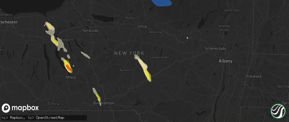 Hail map in Garrattsville, NY on June 30, 2026