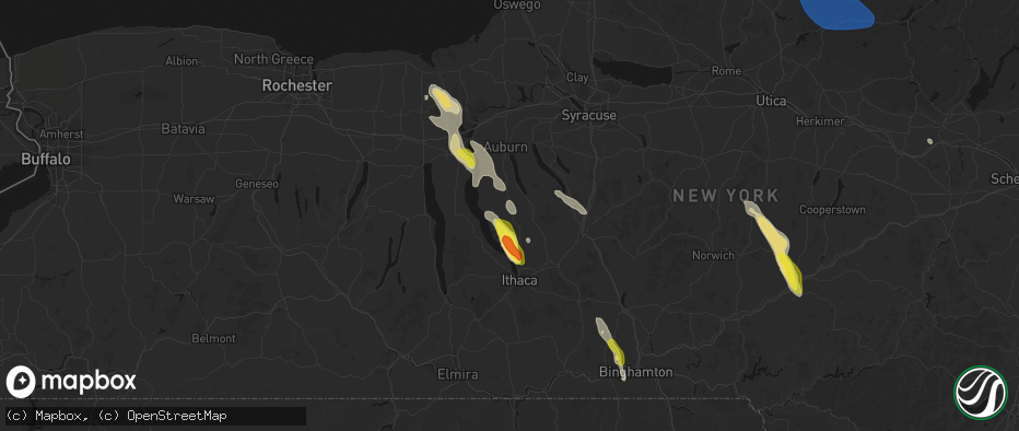 Hail map in Genoa, NY on June 30, 2026