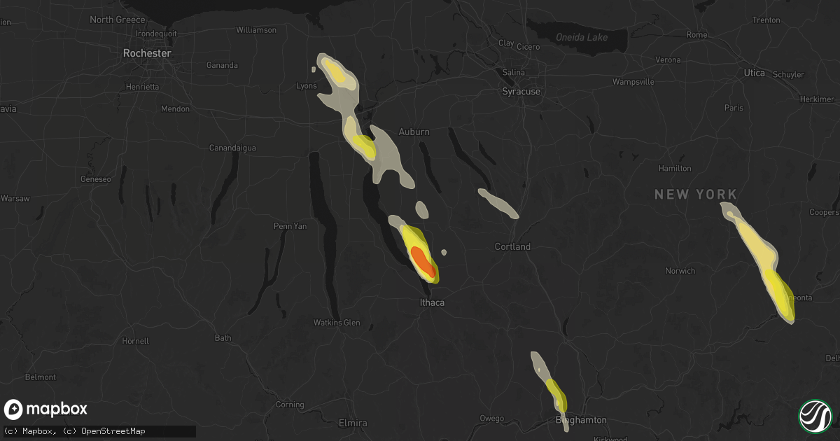 Hail map in Genoa, NY on June 30, 2026