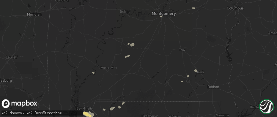 Hail map in Georgiana, AL on June 30, 2026