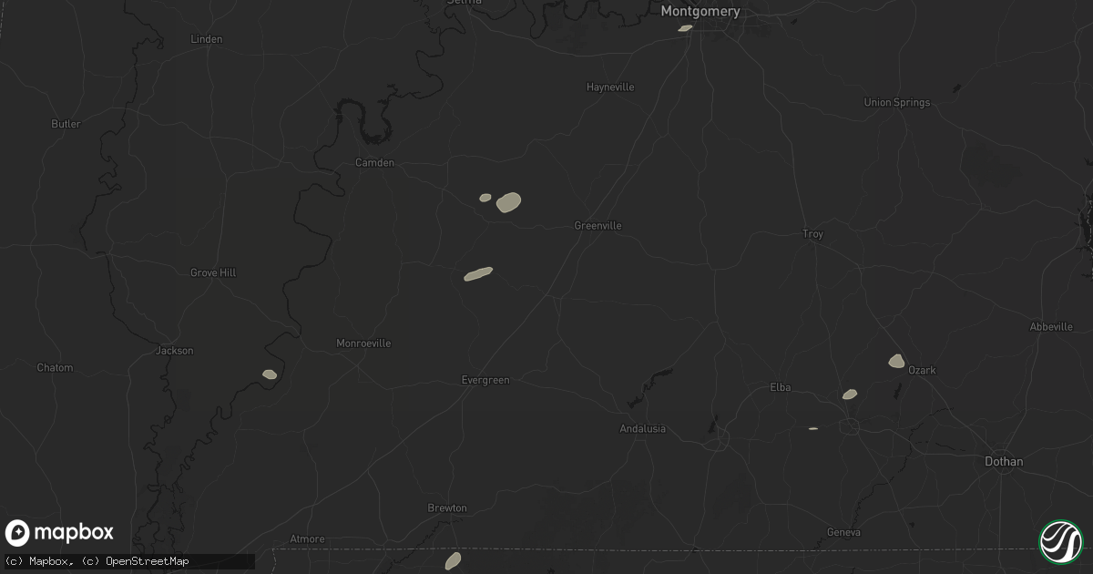 Hail map in Georgiana, AL on June 30, 2026