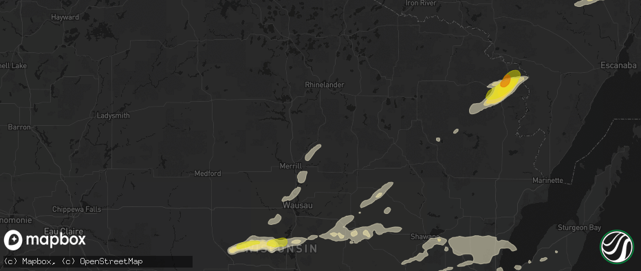 Hail map in Gleason, WI on June 30, 2026