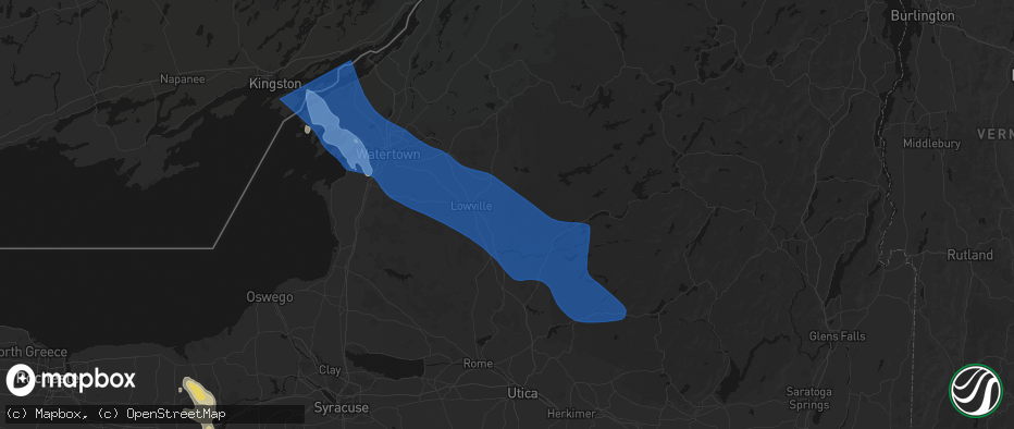 Hail map in Glenfield, NY on June 30, 2026