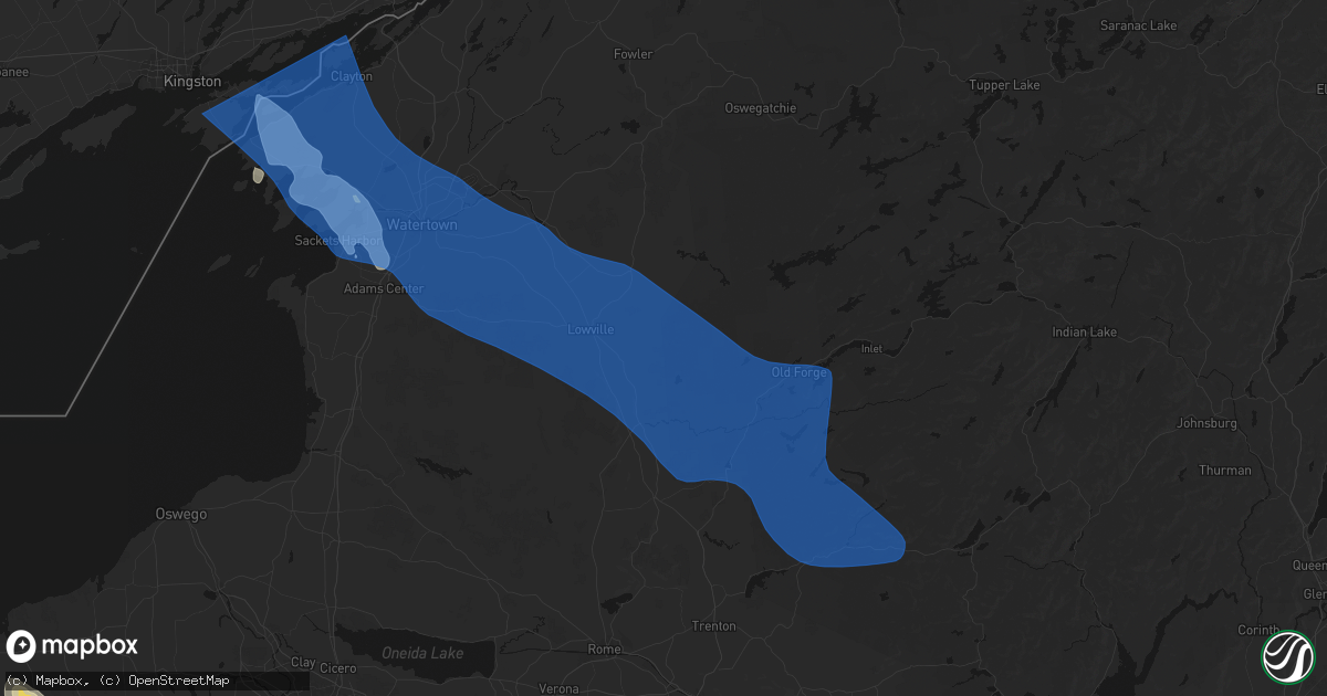Hail map in Glenfield, NY on June 30, 2026