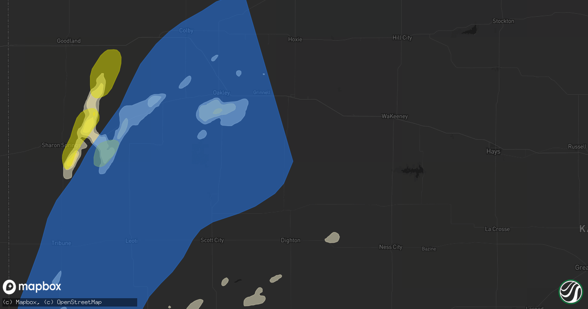 Hail map in Gove, KS on June 30, 2026