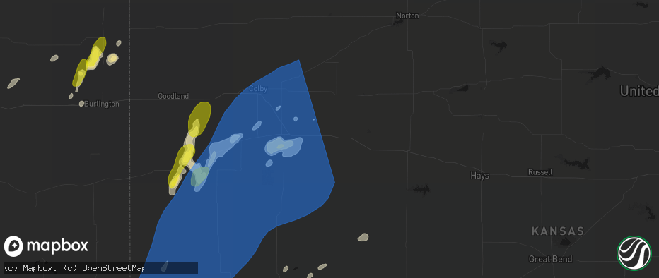 Hail map in Grainfield, KS on June 30, 2026