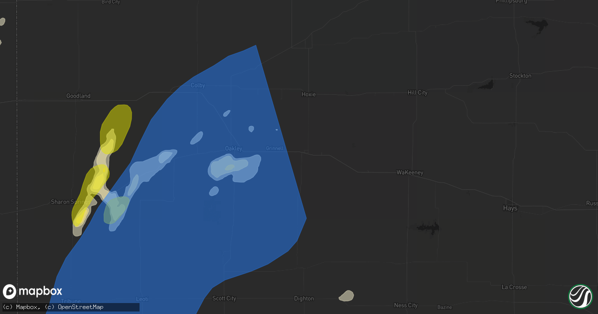 Hail map in Grainfield, KS on June 30, 2026