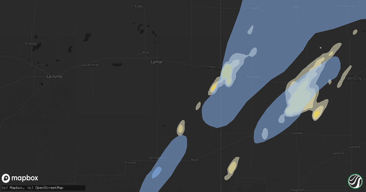 Hail map in Granada, CO on June 30, 2026