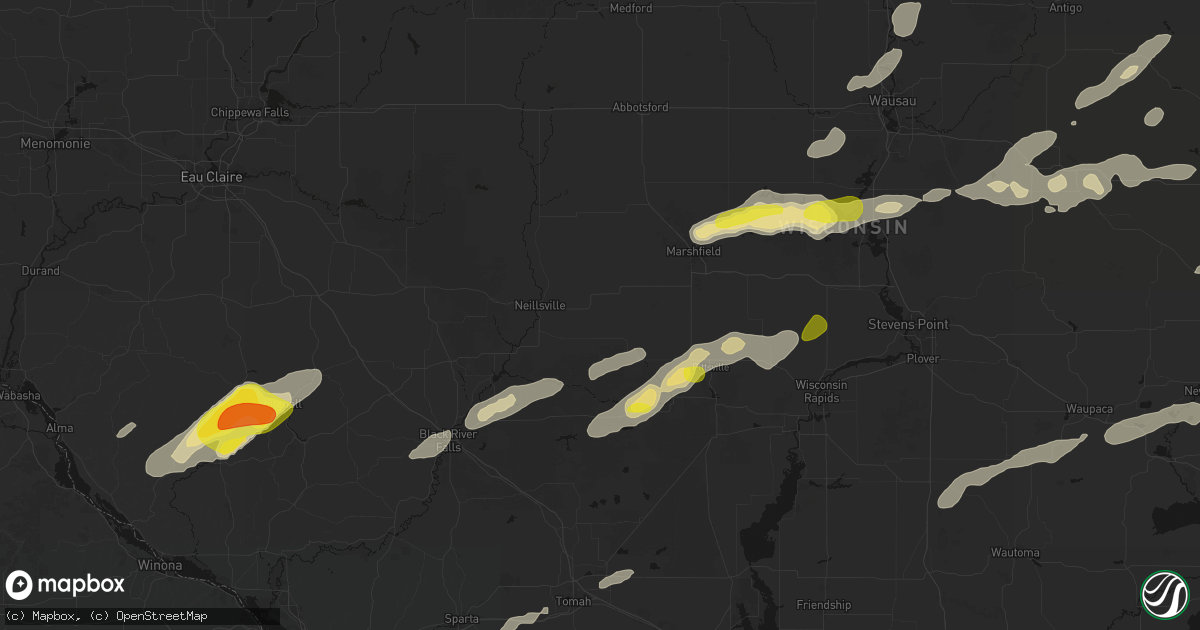 Hail map in Granton, WI on June 30, 2026